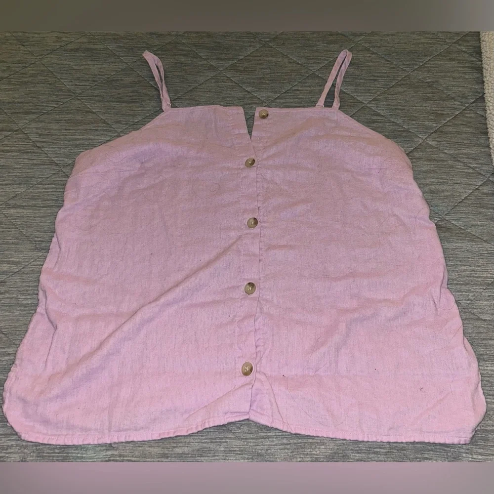 Old Navy Linen Blend Button Down Tank Top - Picture 1 of 10